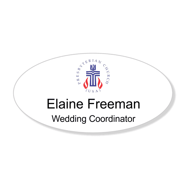 Presbyterian Full Color Oval Name Tag