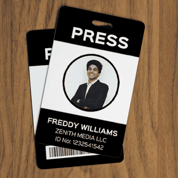 Modern Press Pass Custom Photo ID Badge Lifestyle