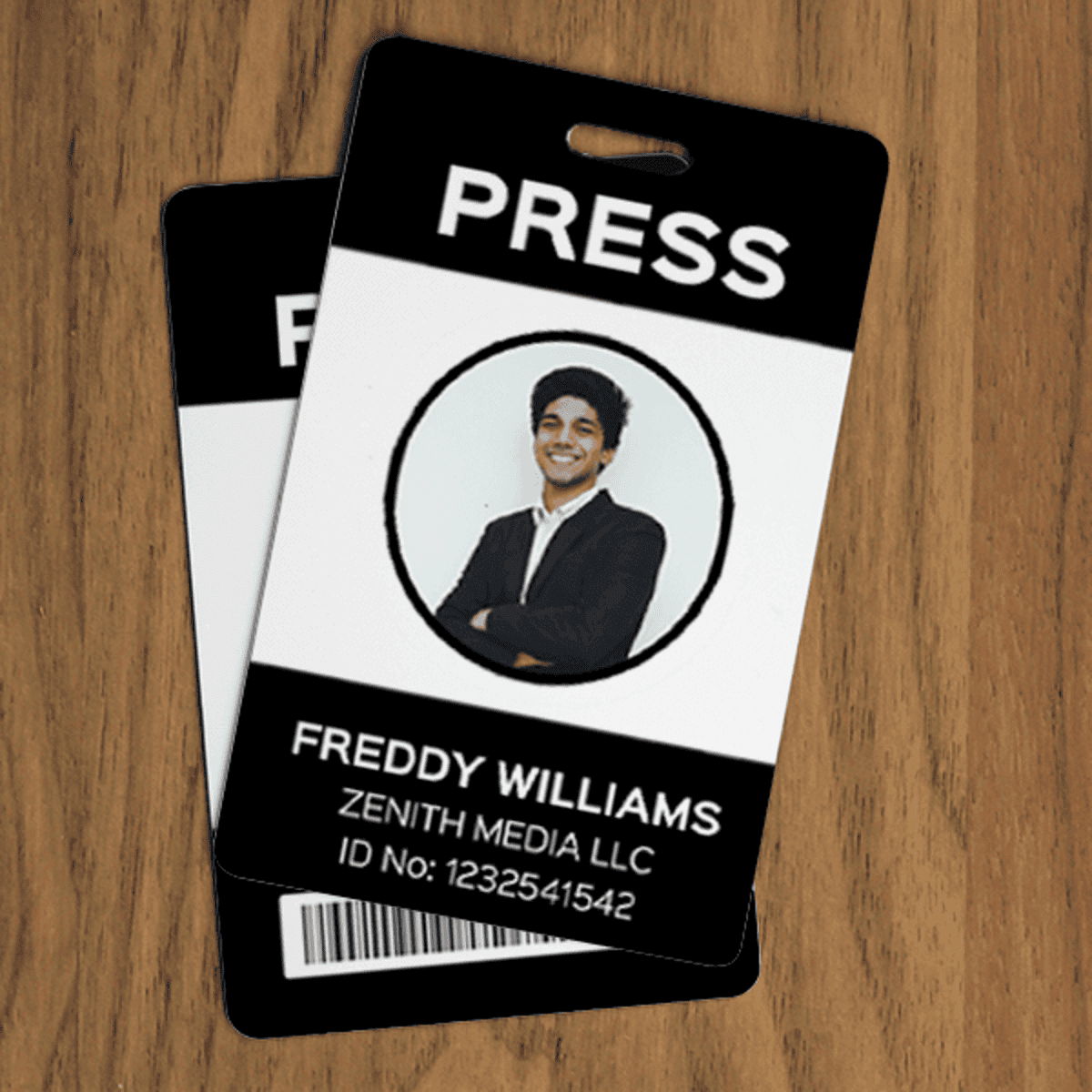 Modern Press Pass Custom Photo ID Badge Lifestyle