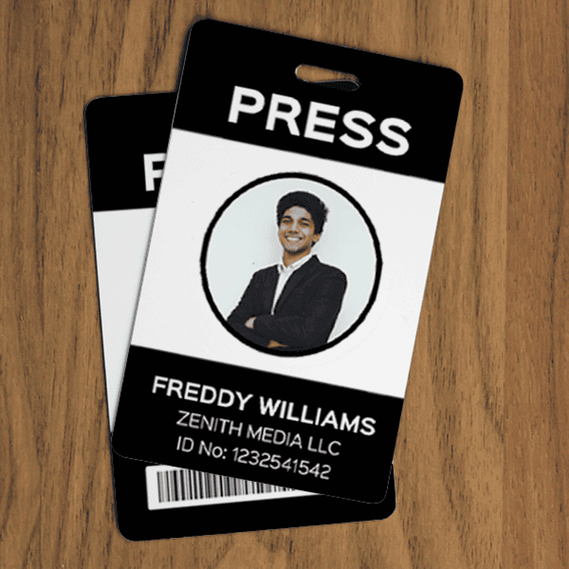 Modern Press Pass Custom Photo ID Badge Lifestyle