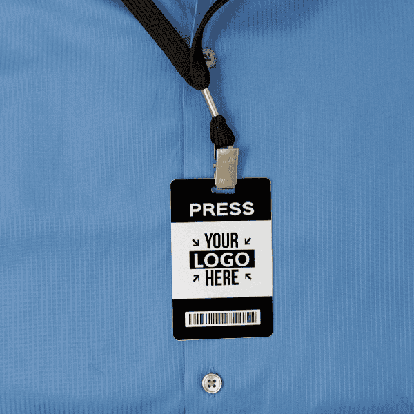 Modern Press Pass Custom Photo ID Badge Back