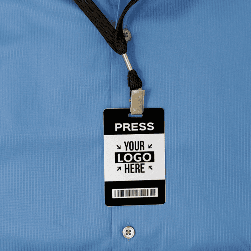 Modern Press Pass Custom Photo ID Badge Back