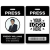 Modern Press Pass Custom Photo ID Badge 