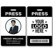 Modern Press Pass Custom Photo ID Badge