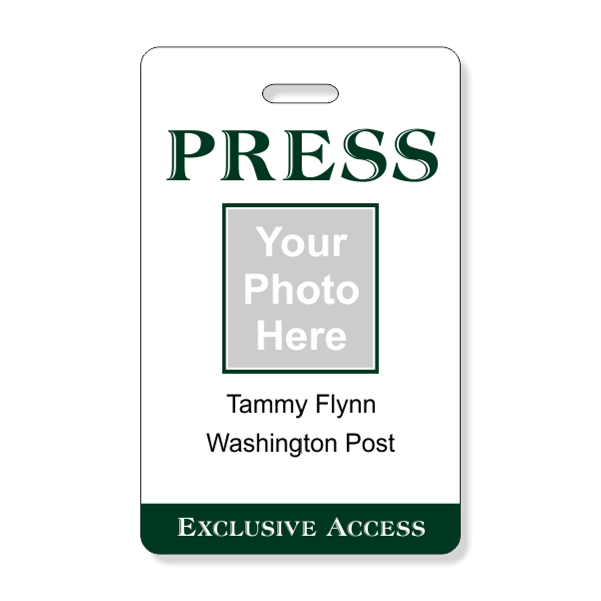 Press Pass Costume Photo ID