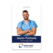 Vertical ID Card with Hole Punch, Single-Sided, Budget-Friendly Identification
