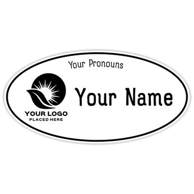 Custom Engraved 1.5" x 3" Oval Pronoun Name Tag