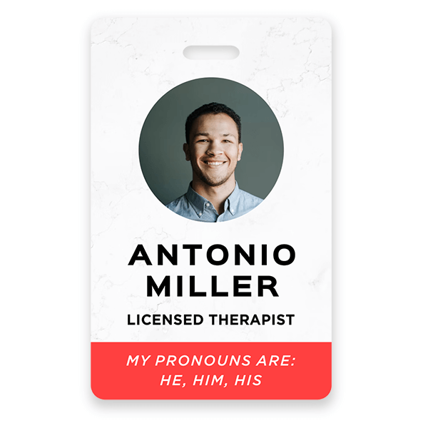 Custom Pronoun Photo ID Badge