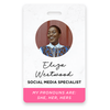 Custom Pronoun Photo ID Badge Script Font