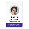 Custom Pronoun Photo ID Badge Serif Font
