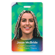 Custom Pronoun Color Photo ID Badge
