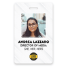 Custom Pronoun Logo Photo ID Badge Bold