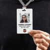 Custom Pronoun Logo Photo ID Badge Script in Use
