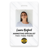 Custom Pronoun Logo Photo ID Badge Script