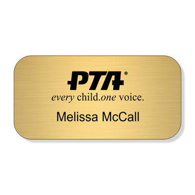 PTA Large Engraved 2 Line Name Badge