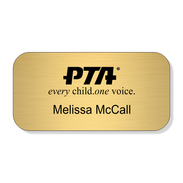 PTA Logo Top Large Engraved Name Tag
