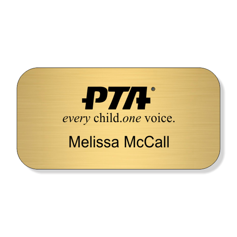 PTA Logo Top Large Engraved Name Tag