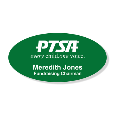 PTA Large Oval Engraved Name Badge