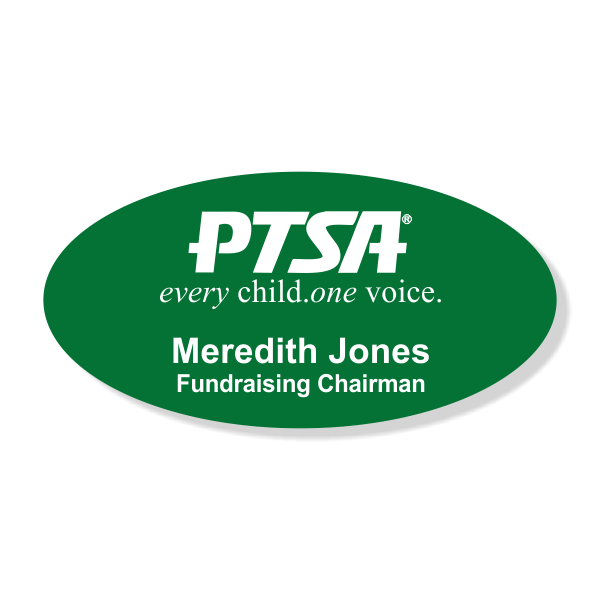 PTSA Large Oval Engraved Name Tag
