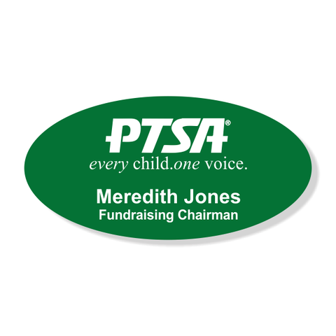 PTSA Large Oval Engraved Name Tag