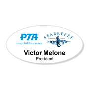 School Logo PTA Full Color Oval Name Tag