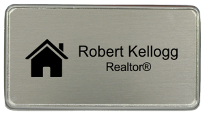 3 x 1.5 inch Real Estate Rectangle Name Badge w/ Holder