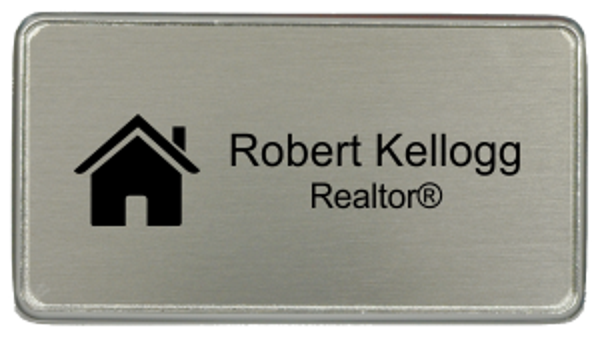 Real Estate Medium Rectangular 3" x 1.5" Premier Holder Name Tag