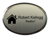 2.5x 1.75 inch Oval Real Estate Name Badge w/ Holder
