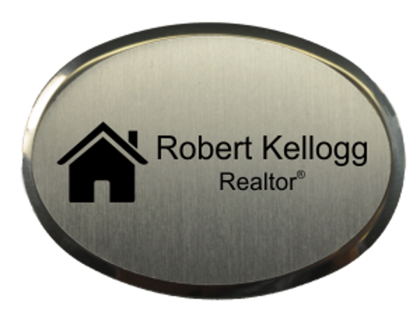 Real Estate Oval 2.5" x 1.75" Executive Holder Name Tag