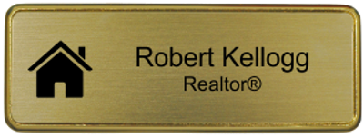 Real Estate Small Rectangular 3" x 1" Premier Holder Name Tag - alternate view