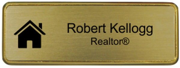 Real Estate Small Rectangular 3" x 1" Premier Holder Name Tag