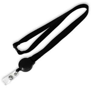 Black Lanyard with Badge Reel