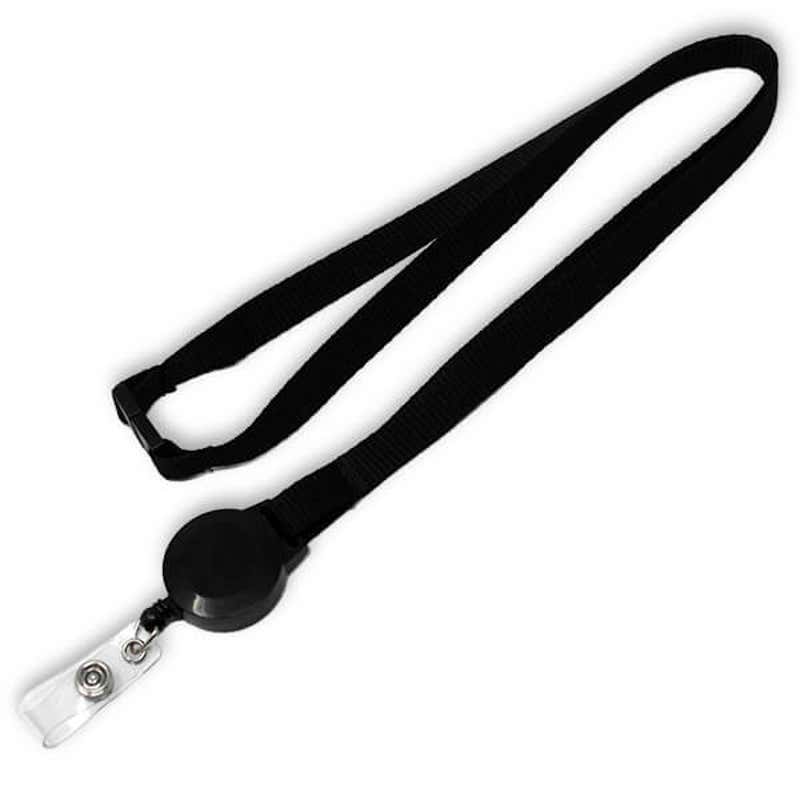 Black Lanyard with Badge Reel