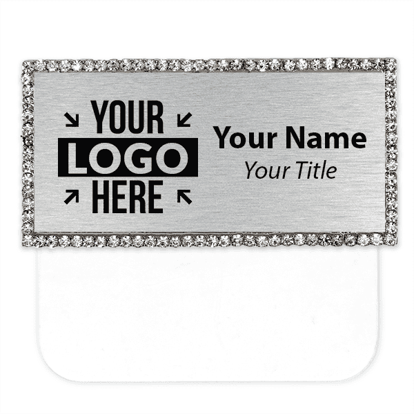 Rhinestone  1.5" x 3" Engraved Pocket Name Badge