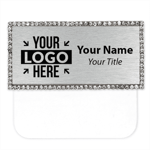 Rhinestone 1.5" x 3" Engraved Pocket Name Badge