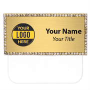 Rhinestone  1.5" x 3" Full Color Pocket Name Badge