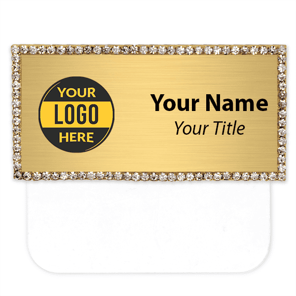 Rhinestone  1.5" x 3" Full Color Pocket Name Badge