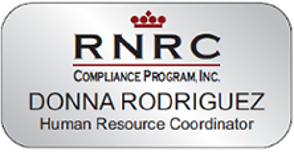 Regency - K&L RNRC - CP - Brushed Silver/Black Name Badge