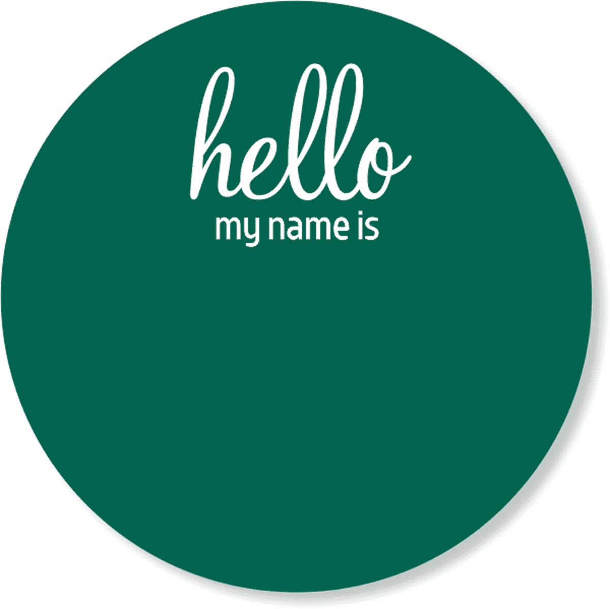 Round Hello My Name Is Reusable Name Tag