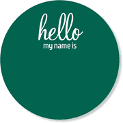 Hello My Name Is Chalkboard Reusable Round Name Tag