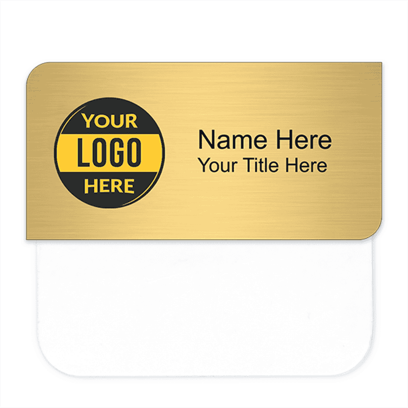 Rounded & Squared Corners Pocket Badge - 1.5" x 3"