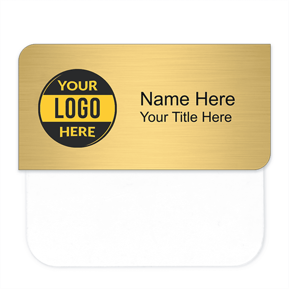 Rounded & Squared Corners Pocket Badge - 1.5" x 3"