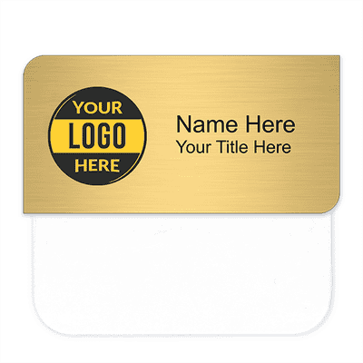 Rounded & Squared Corners Pocket Badge - 1.5" x 3"