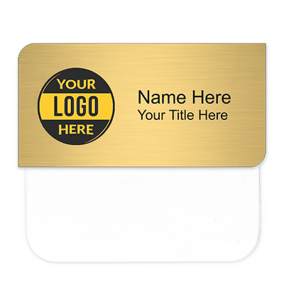 Rounded & Squared Corners Pocket Badge - 1.5" x 3"