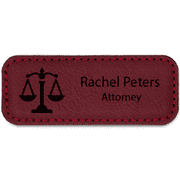 Scales of Justice Leatherette Lawyer Name Tag