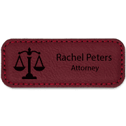 Scales of Justice Leatherette Lawyer Name Tag