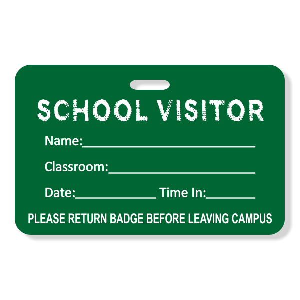 School Chalkboard Visitor Badge