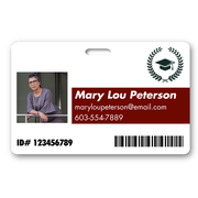 Customizable School Photo ID with Logo & Barcode