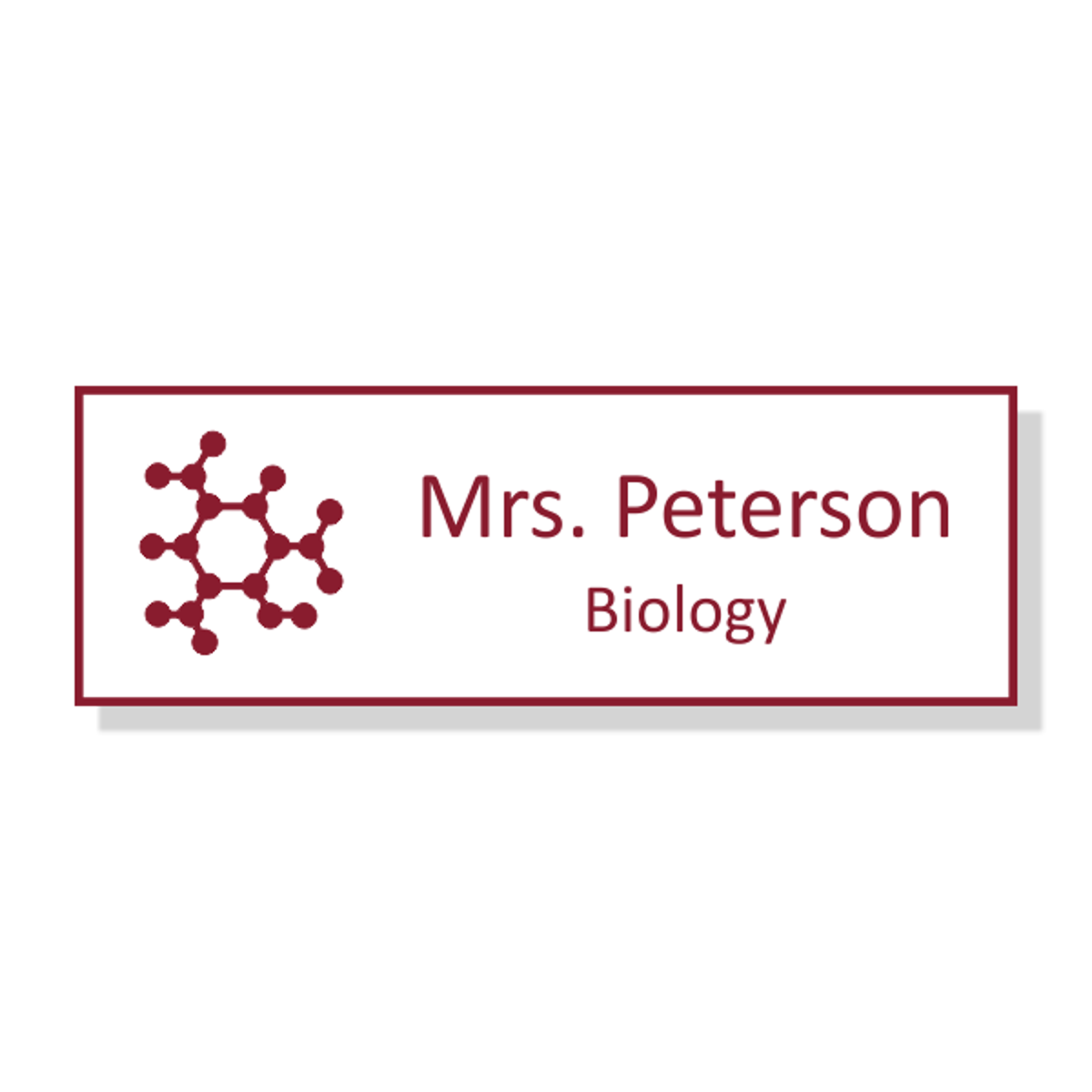 Science Teacher Engraved School Name Tag
