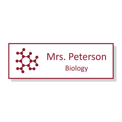 Biology Rectangle 2 Line Name Badge B